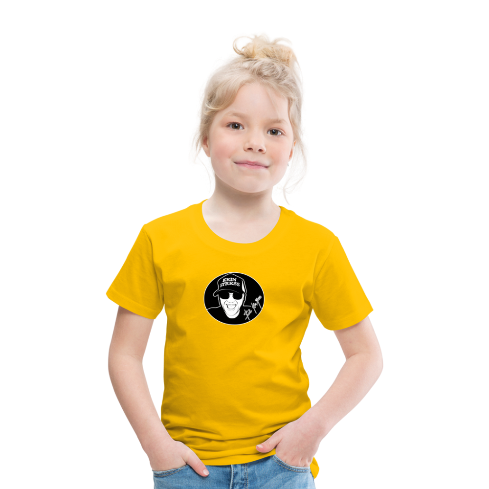 Boscho Kein Stress ® Kinder Premium T-Shirt - Sonnengelb