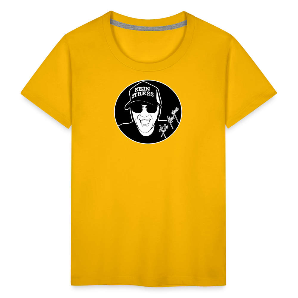 Boscho Kein Stress ® Kinder Premium T-Shirt - Sonnengelb