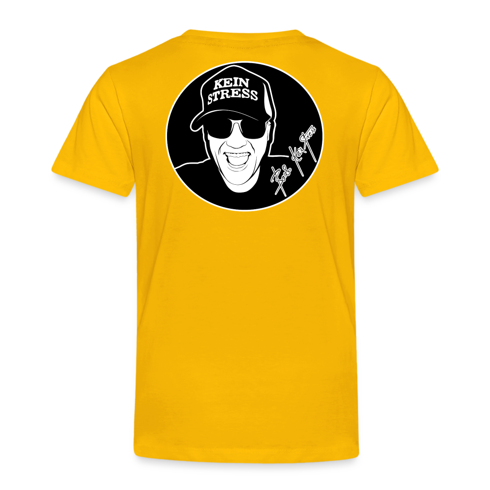 Boscho Kein Stress ® Kinder Premium T-Shirt - Sonnengelb