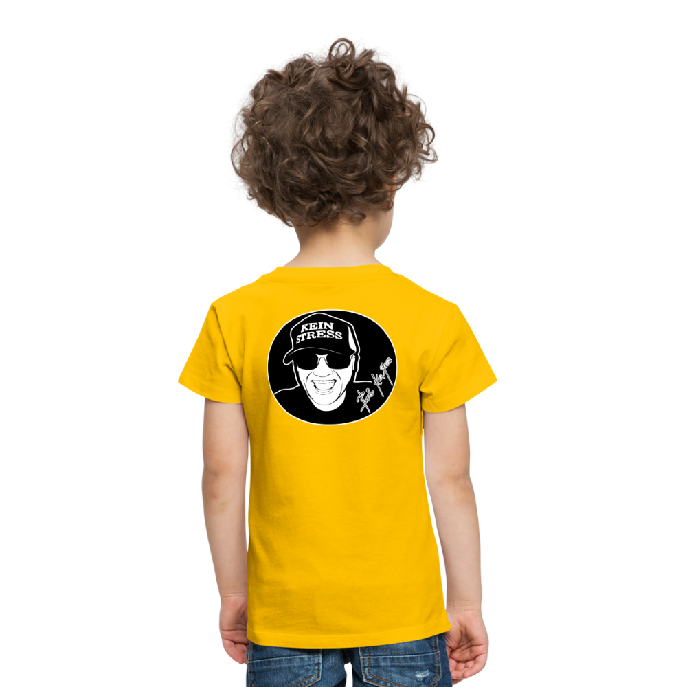 Boscho Kein Stress ® Kinder Premium T-Shirt - Sonnengelb