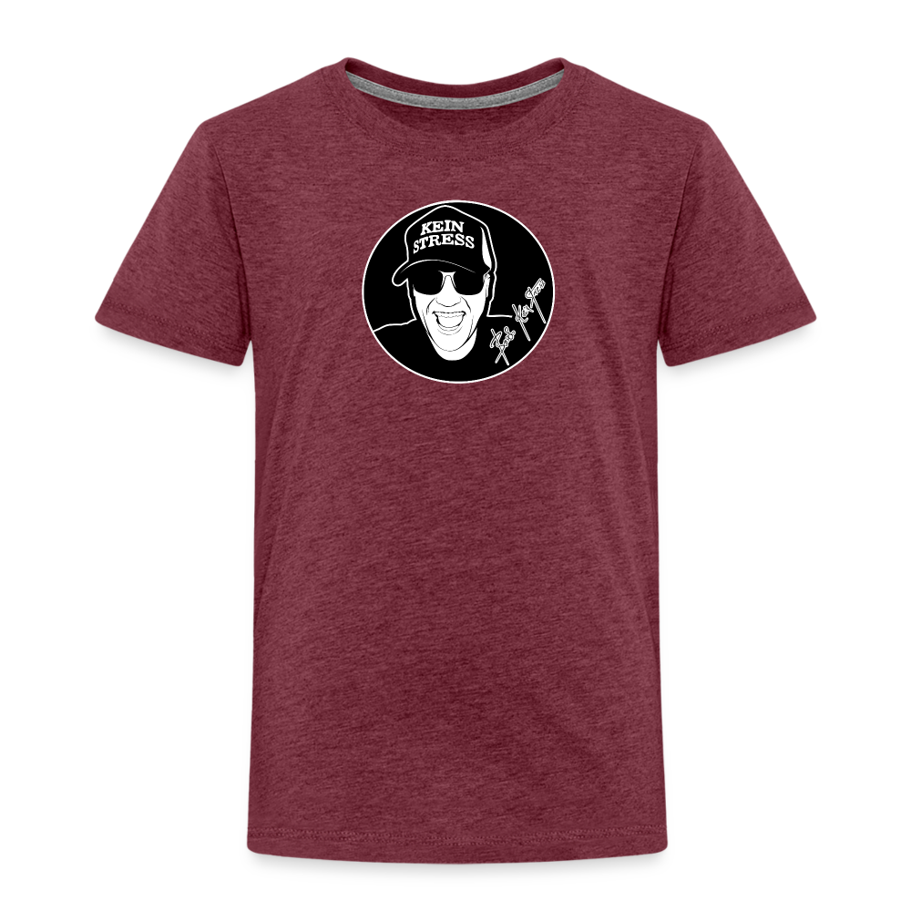 Boscho Kein Stress ® Kinder Premium T-Shirt - Bordeauxrot meliert