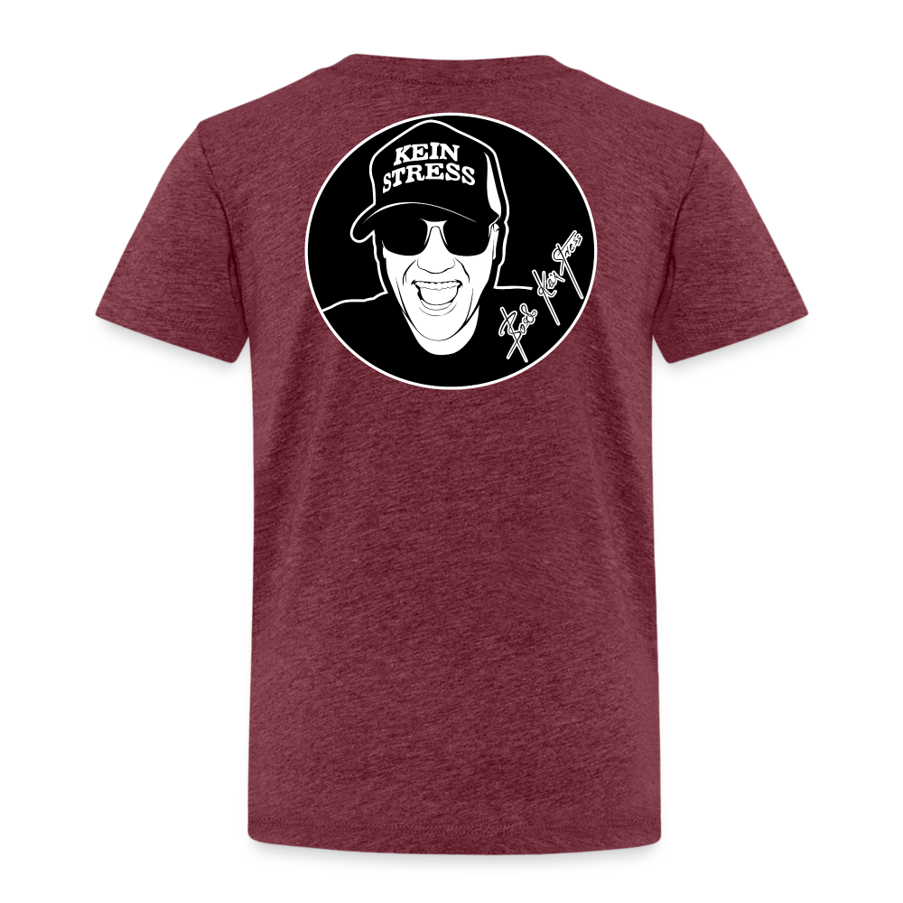 Boscho Kein Stress ® Kinder Premium T-Shirt - Bordeauxrot meliert