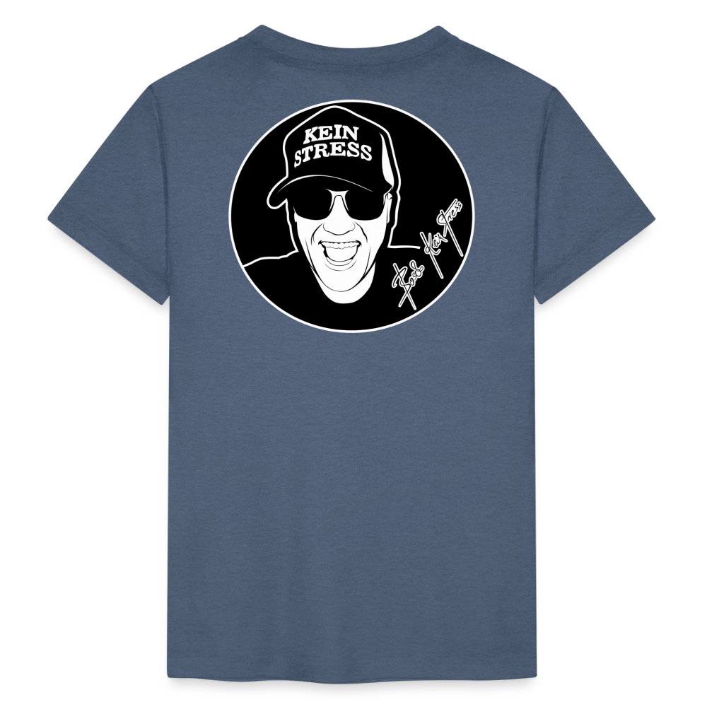 Boscho Kein Stress ® Kinder Premium T-Shirt - Blau meliert