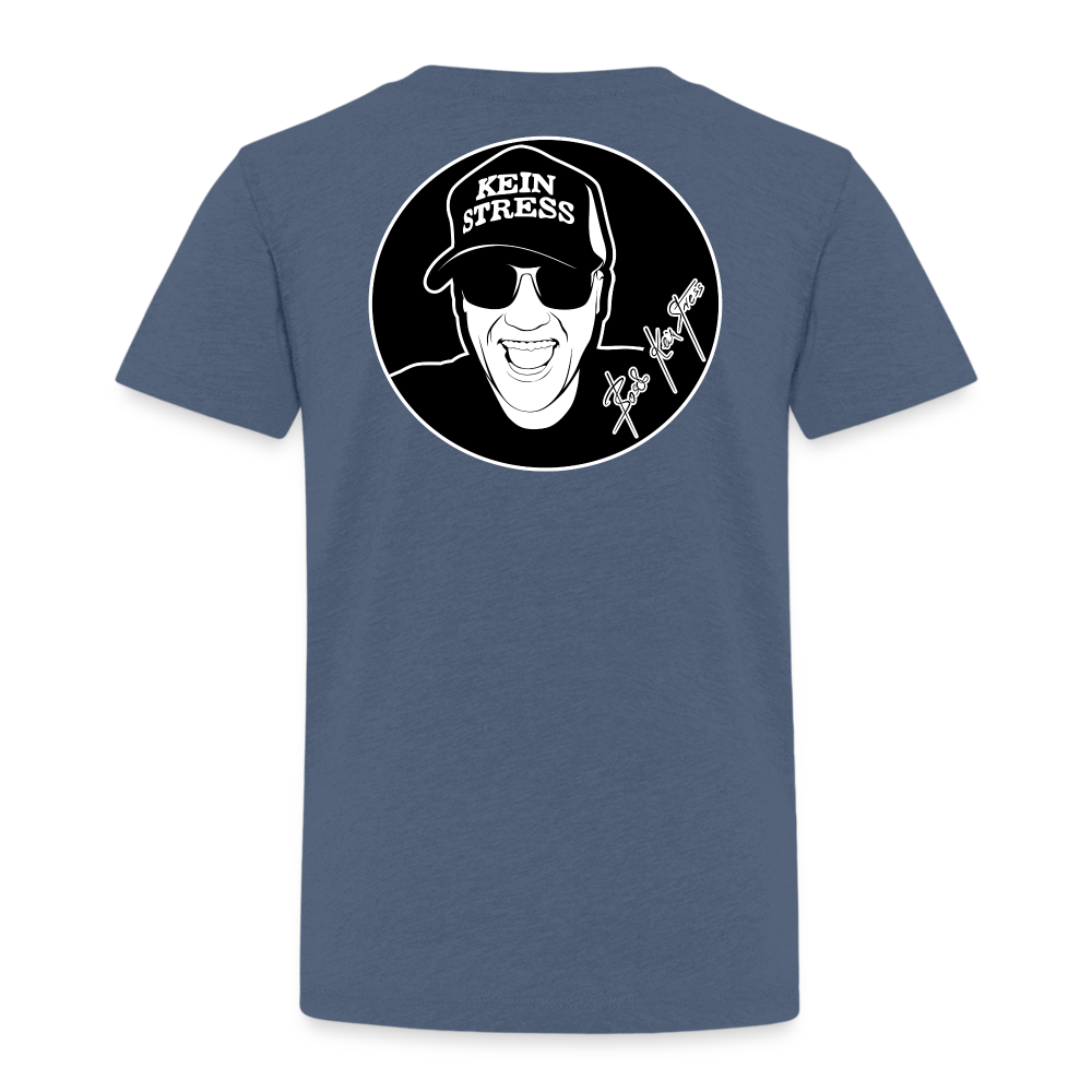 Boscho Kein Stress ® Kinder Premium T-Shirt - Blau meliert