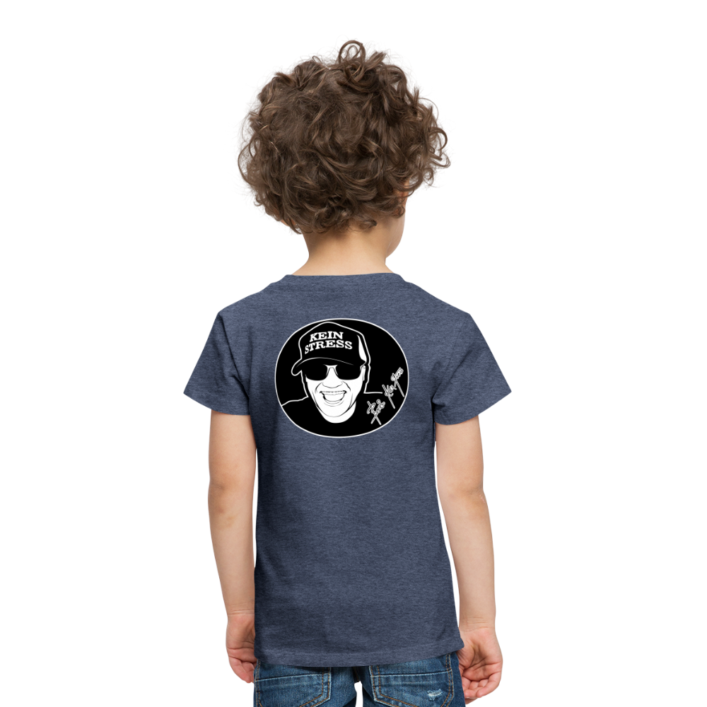 Boscho Kein Stress ® Kinder Premium T-Shirt - Blau meliert