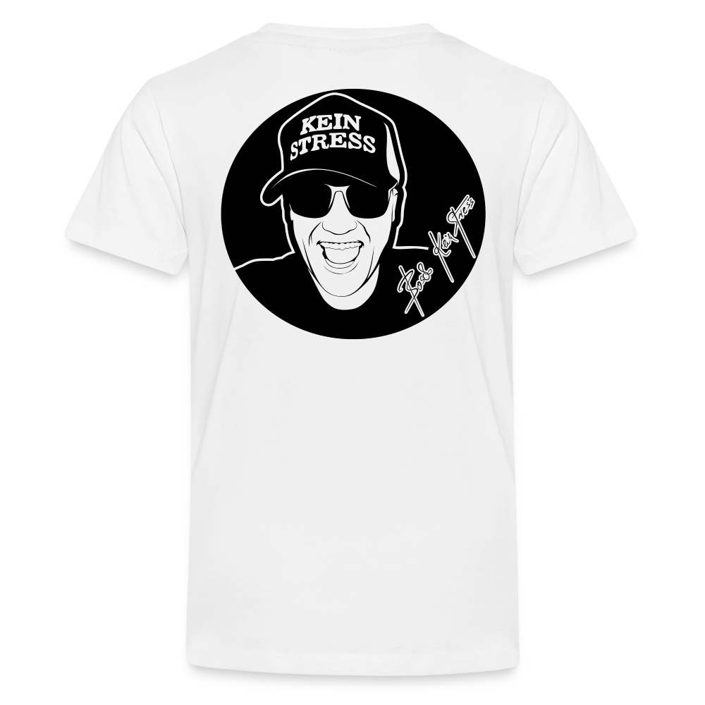 Boscho Kein Stress ® Teenager Premium T-Shirt - weiß
