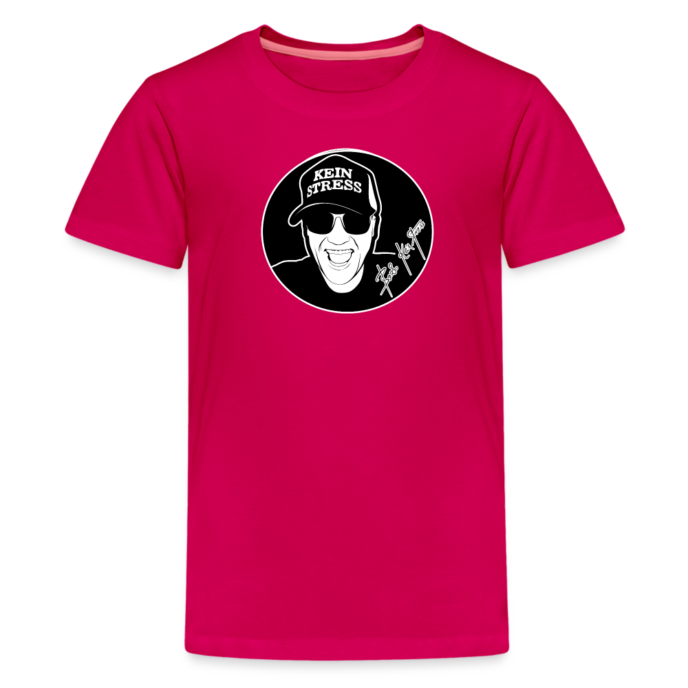 Boscho Kein Stress ® Teenager Premium T-Shirt - dunkles Pink