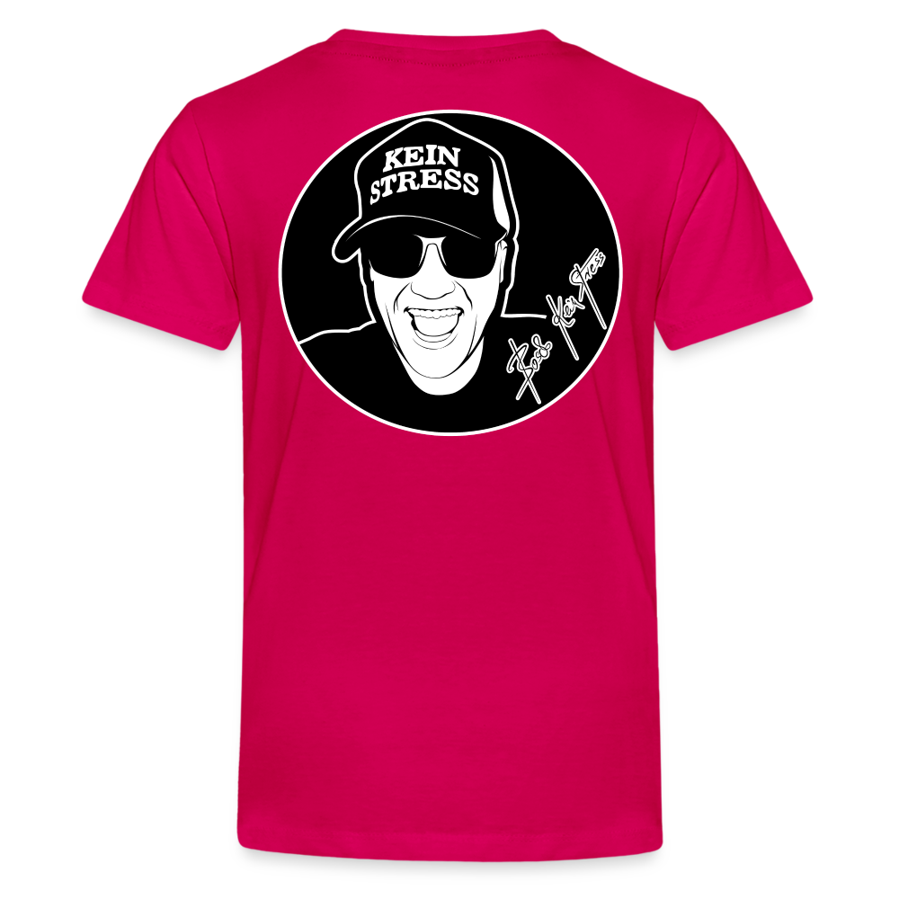 Boscho Kein Stress ® Teenager Premium T-Shirt - dunkles Pink