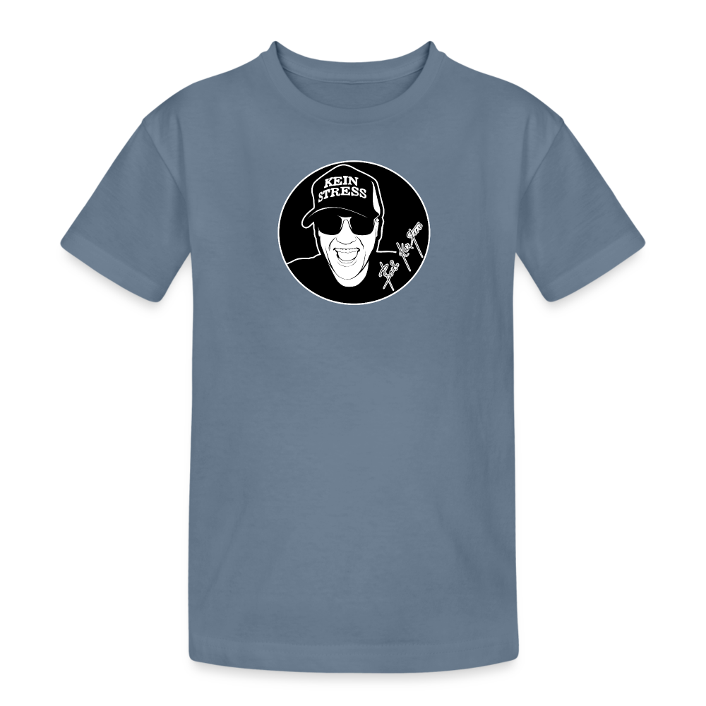 Boscho Kein Stress ® Kinder Heavy Cotton T-Shirt - Blaugrau