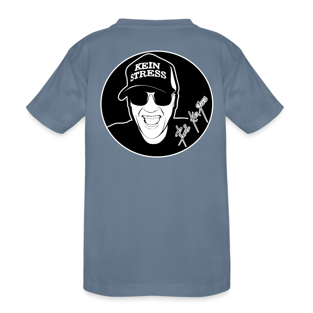 Boscho Kein Stress ® Kinder Heavy Cotton T-Shirt - Blaugrau