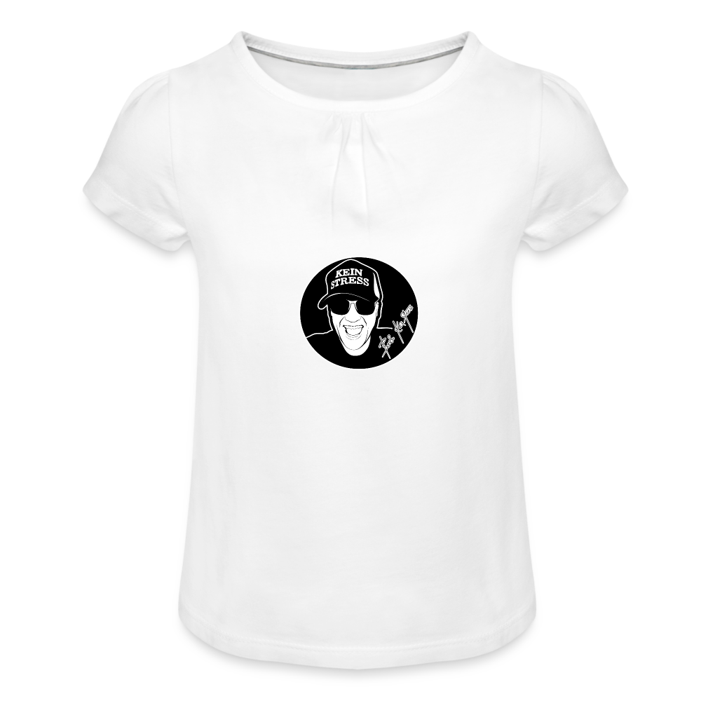 Boscho Kein Stress ® Mädchen-T-Shirt mit Raffungen - weiß