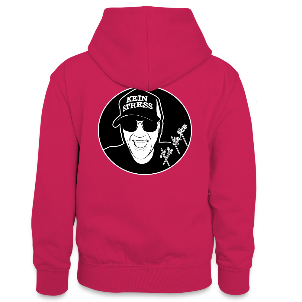Boscho Kein Stress ® Teenager Kontrast-Hoodie - Pink/Navy