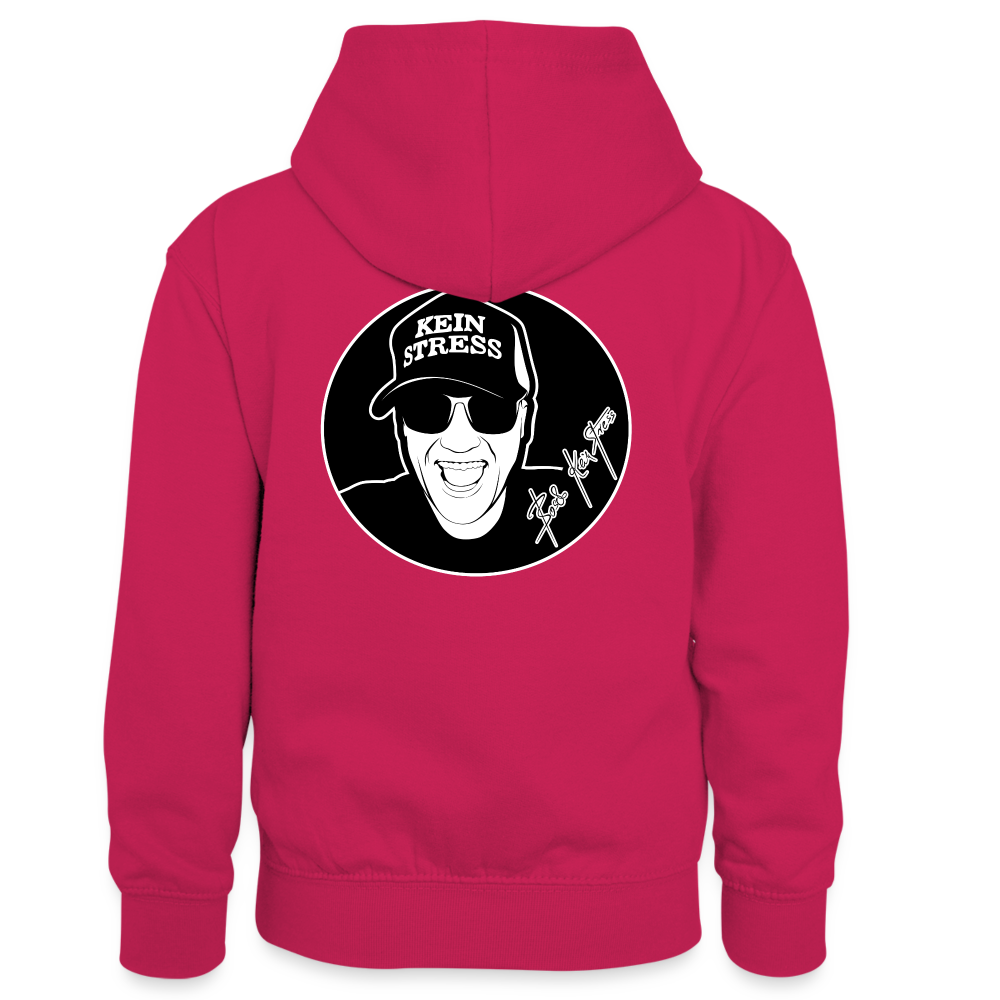 Boscho Kein Stress ® Kinder Kontrast-Hoodie - Pink/Navy