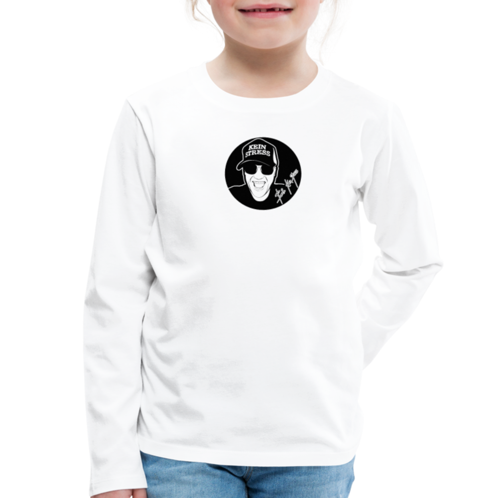 Boscho Kein Stress ® Kinder Premium Langarmshirt - weiß