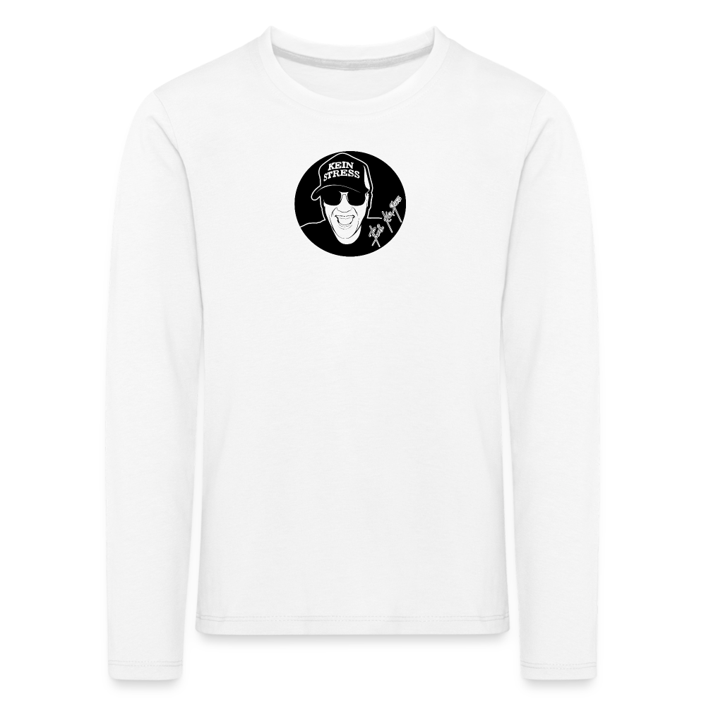 Boscho Kein Stress ® Kinder Premium Langarmshirt - weiß