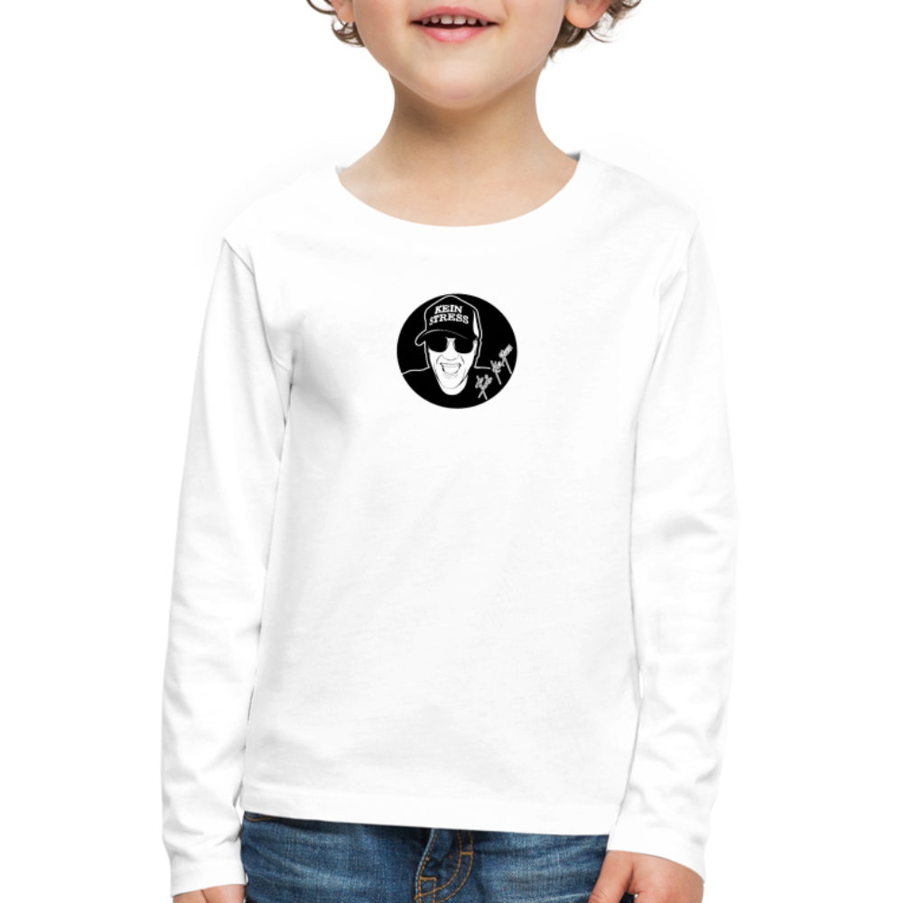 Boscho Kein Stress ® Kinder Premium Langarmshirt - weiß