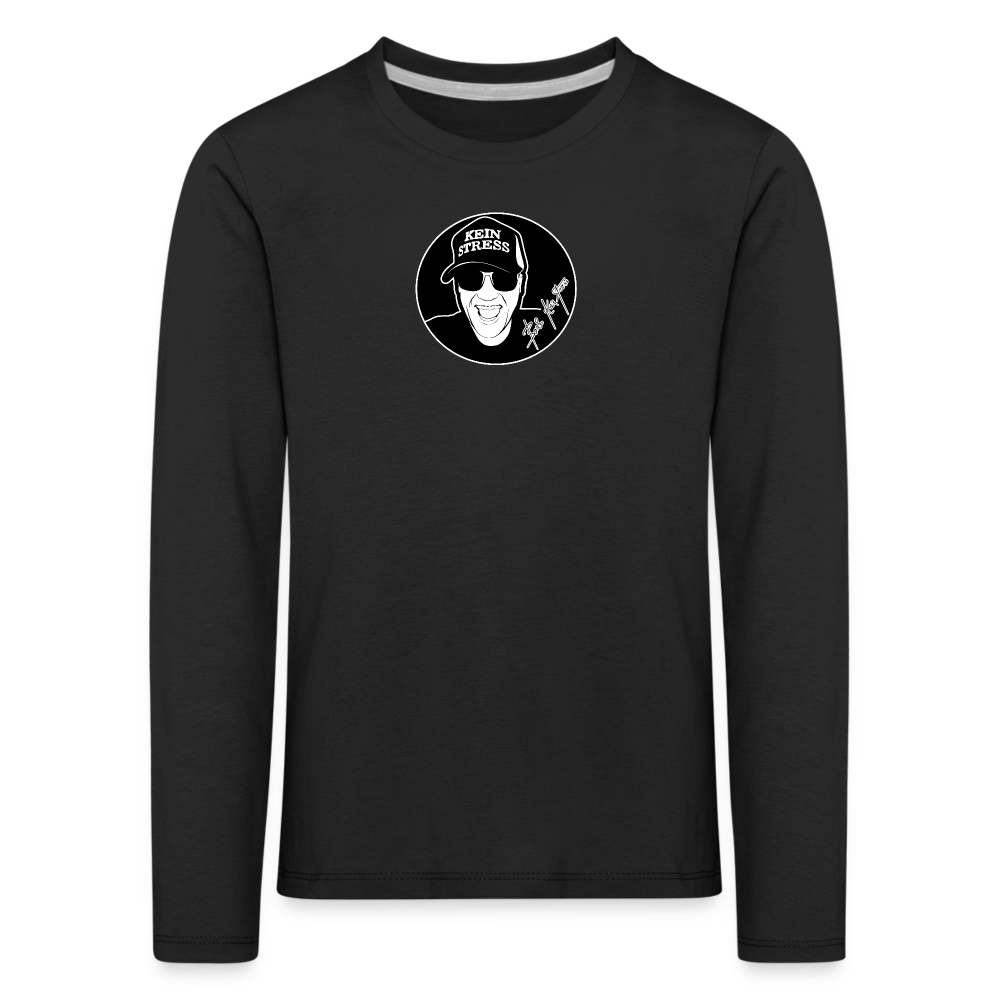 Boscho Kein Stress ® Kinder Premium Langarmshirt - Schwarz