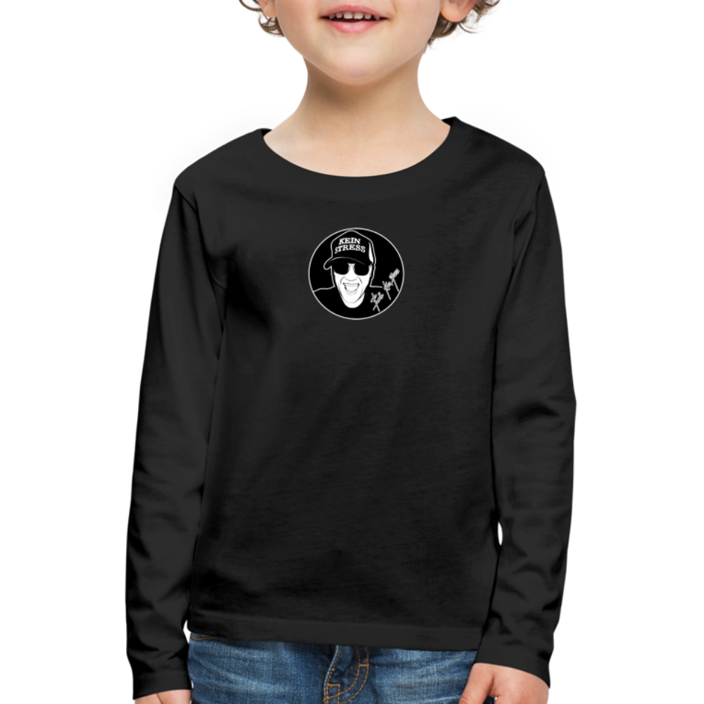 Boscho Kein Stress ® Kinder Premium Langarmshirt - Schwarz