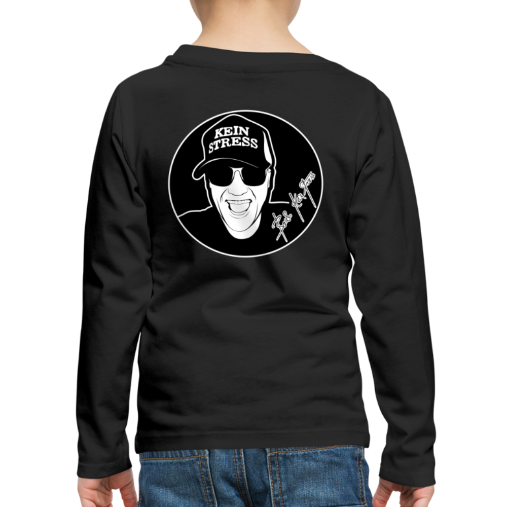Boscho Kein Stress ® Kinder Premium Langarmshirt - Schwarz