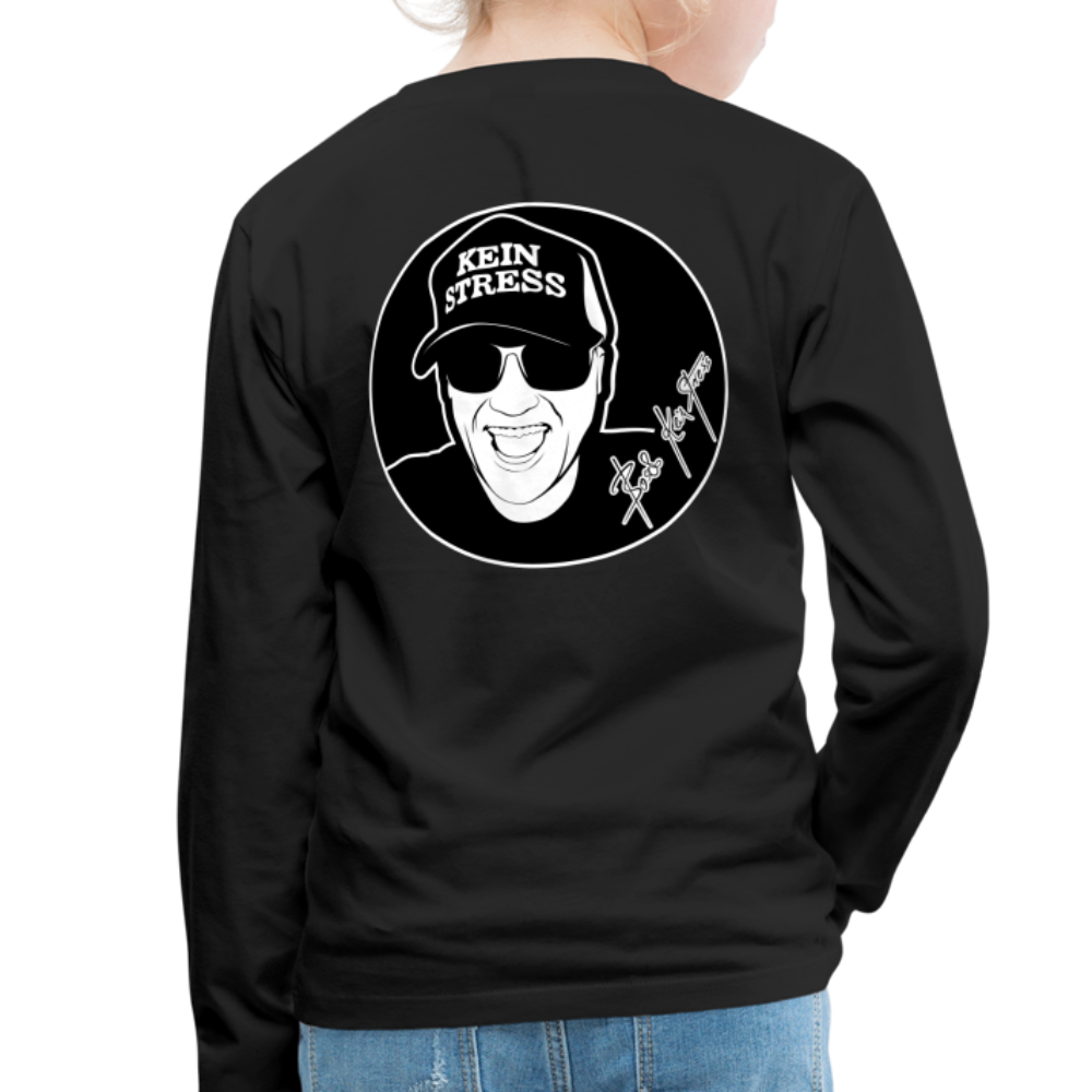 Boscho Kein Stress ® Kinder Premium Langarmshirt - Schwarz