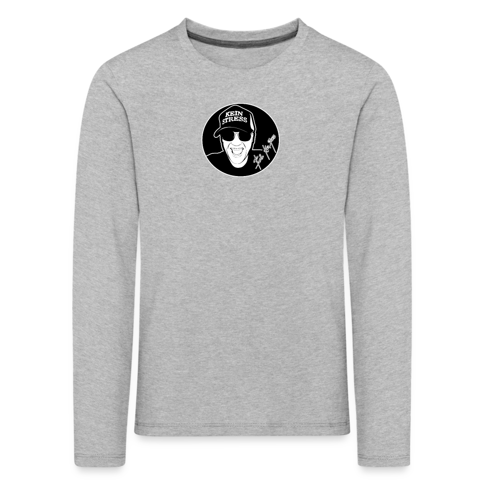 Boscho Kein Stress ® Kinder Premium Langarmshirt - Grau meliert
