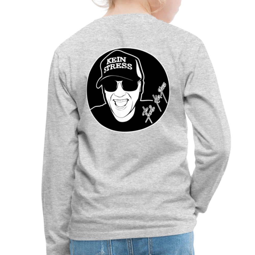 Boscho Kein Stress ® Kinder Premium Langarmshirt - Grau meliert