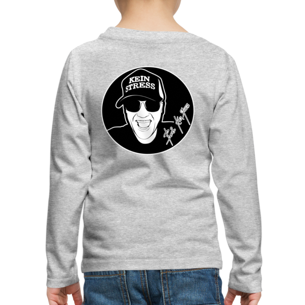 Boscho Kein Stress ® Kinder Premium Langarmshirt - Grau meliert