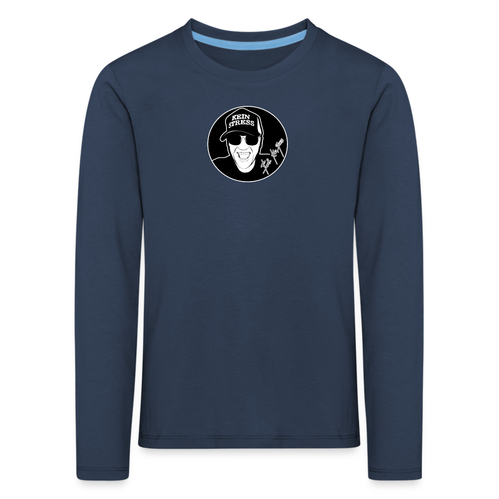 Boscho Kein Stress ® Kinder Premium Langarmshirt - Navy