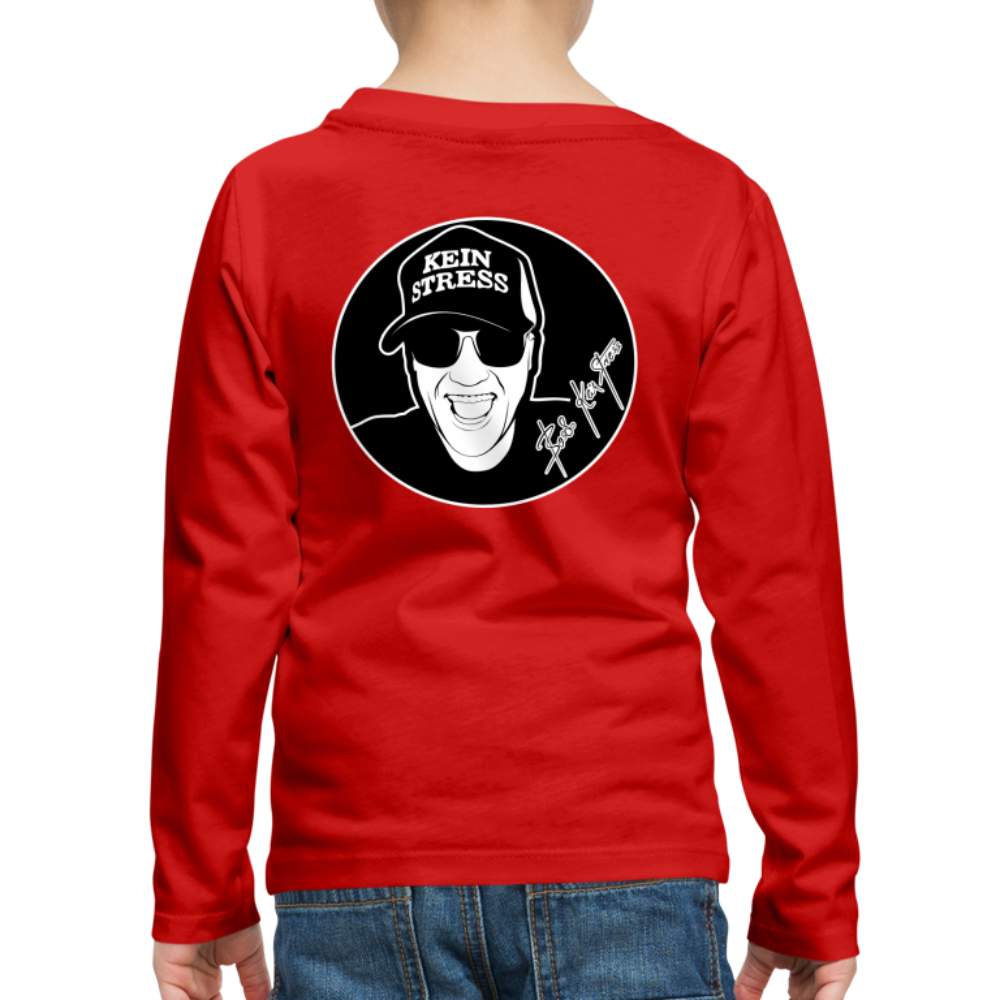 Boscho Kein Stress ® Kinder Premium Langarmshirt - Rot