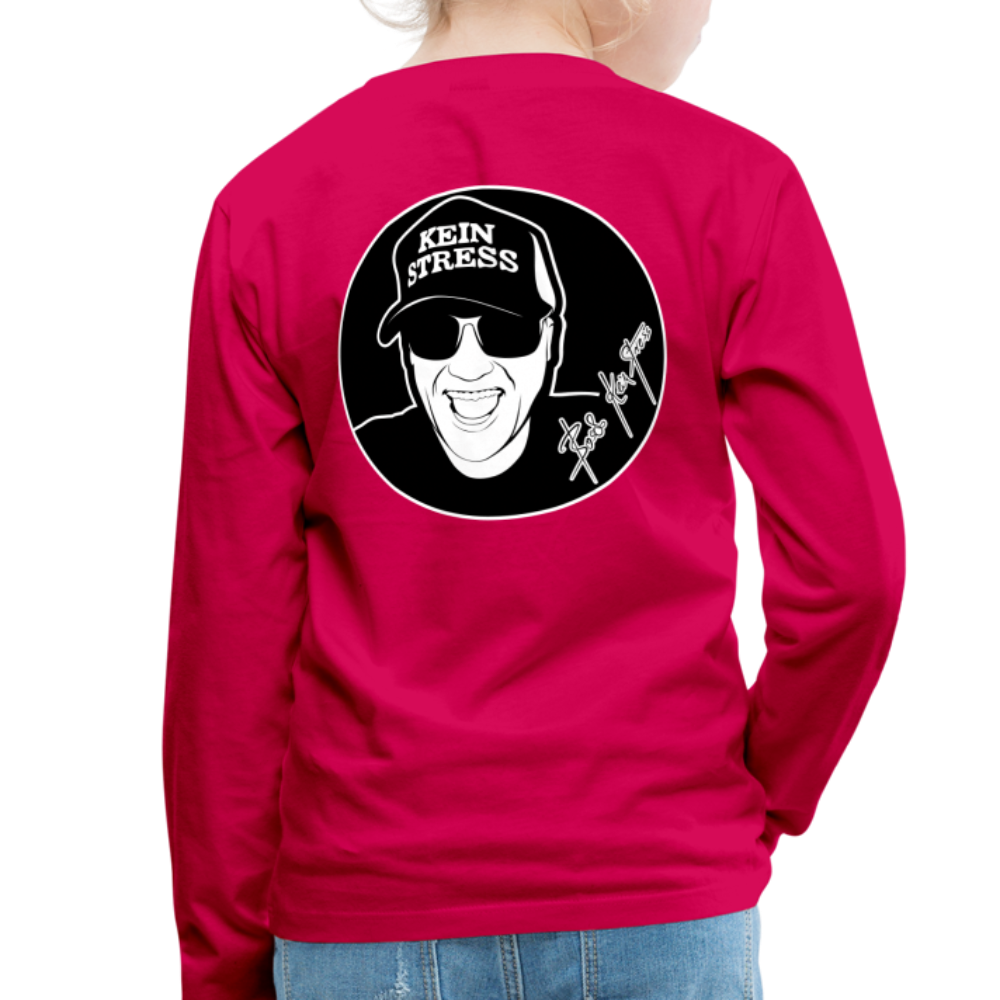Boscho Kein Stress ® Kinder Premium Langarmshirt - dunkles Pink