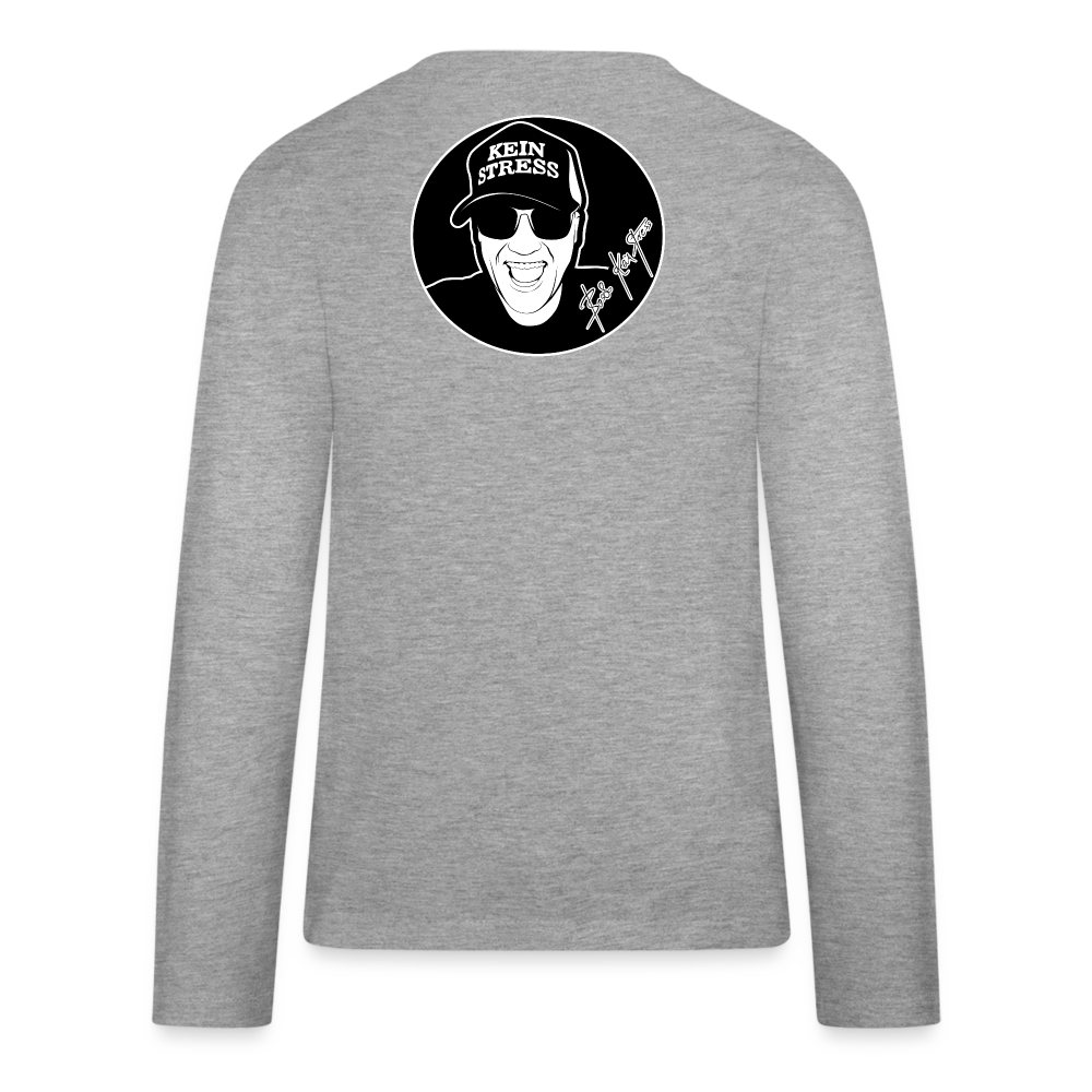 Boscho Kein Stress ® Teenager Premium Langarmshirt - Grau meliert