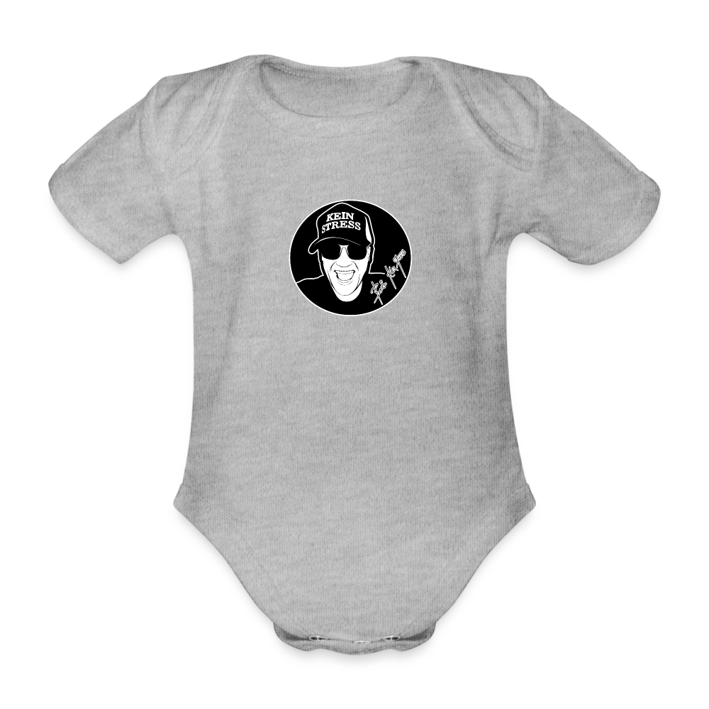 Boscho Kein Stress ® Baby Bio-Kurzarm-Body - Grau meliert