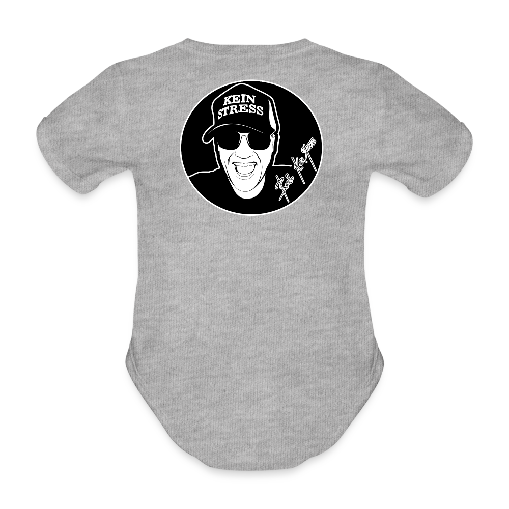 Boscho Kein Stress ® Baby Bio-Kurzarm-Body - Grau meliert
