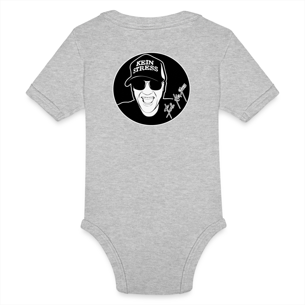 Boscho Kein Stress ® Baby Bio-Kurzarm-Body - Grau meliert