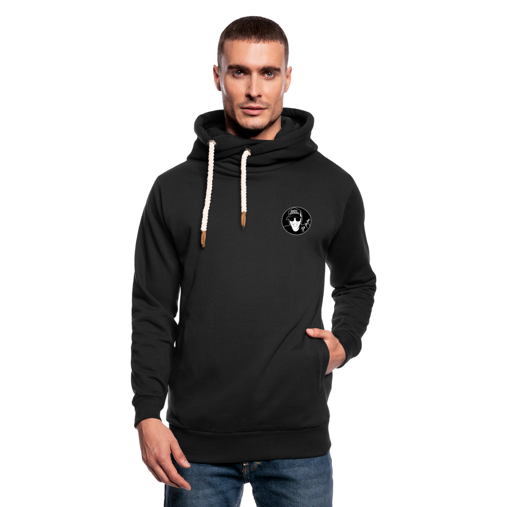 Boscho Kein Stress ® Unisex Schalkragen Hoodie - Schwarz