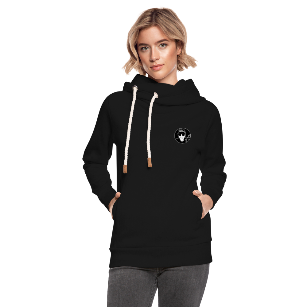 Boscho Kein Stress ® Unisex Schalkragen Hoodie - Schwarz