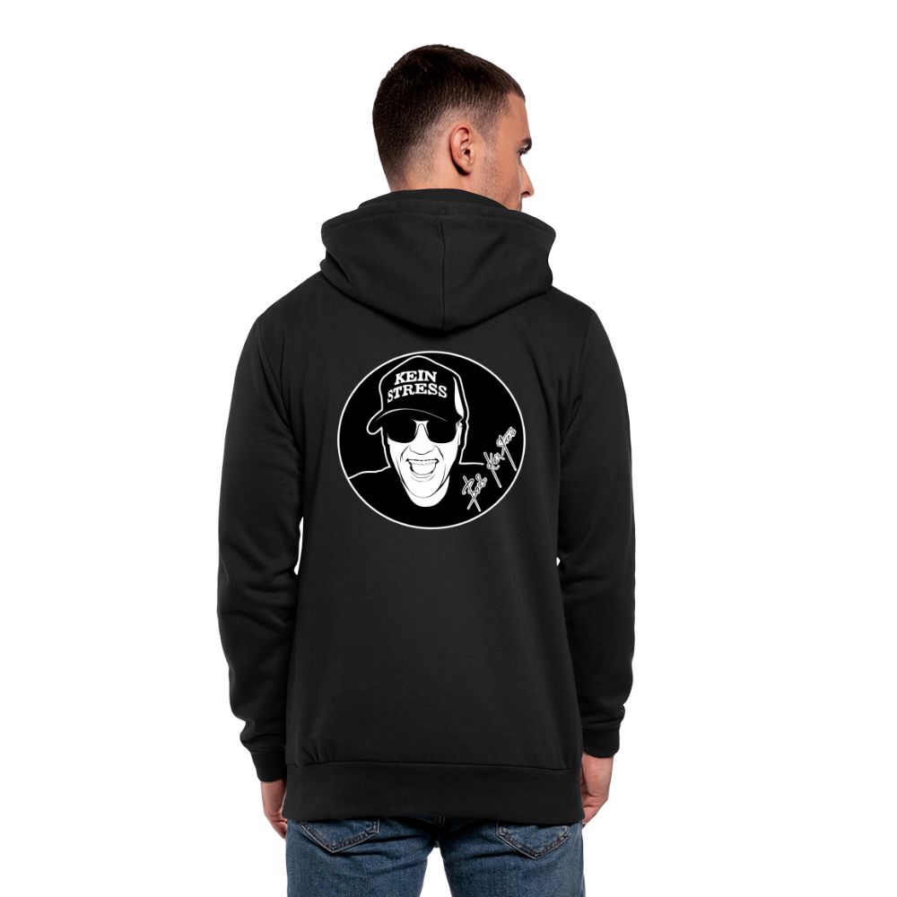 Boscho Kein Stress ® Unisex Schalkragen Hoodie - Schwarz