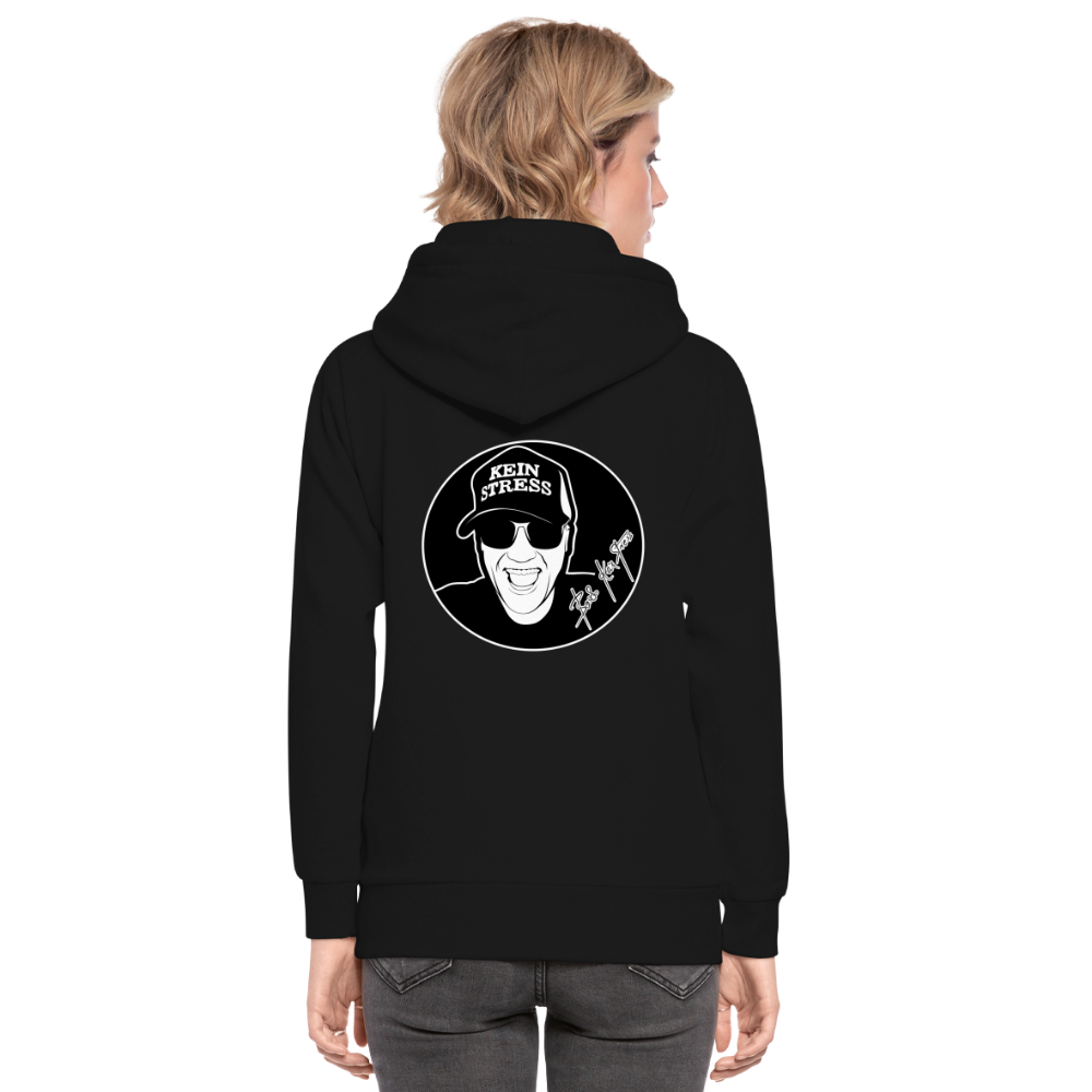 Boscho Kein Stress ® Unisex Schalkragen Hoodie - Schwarz