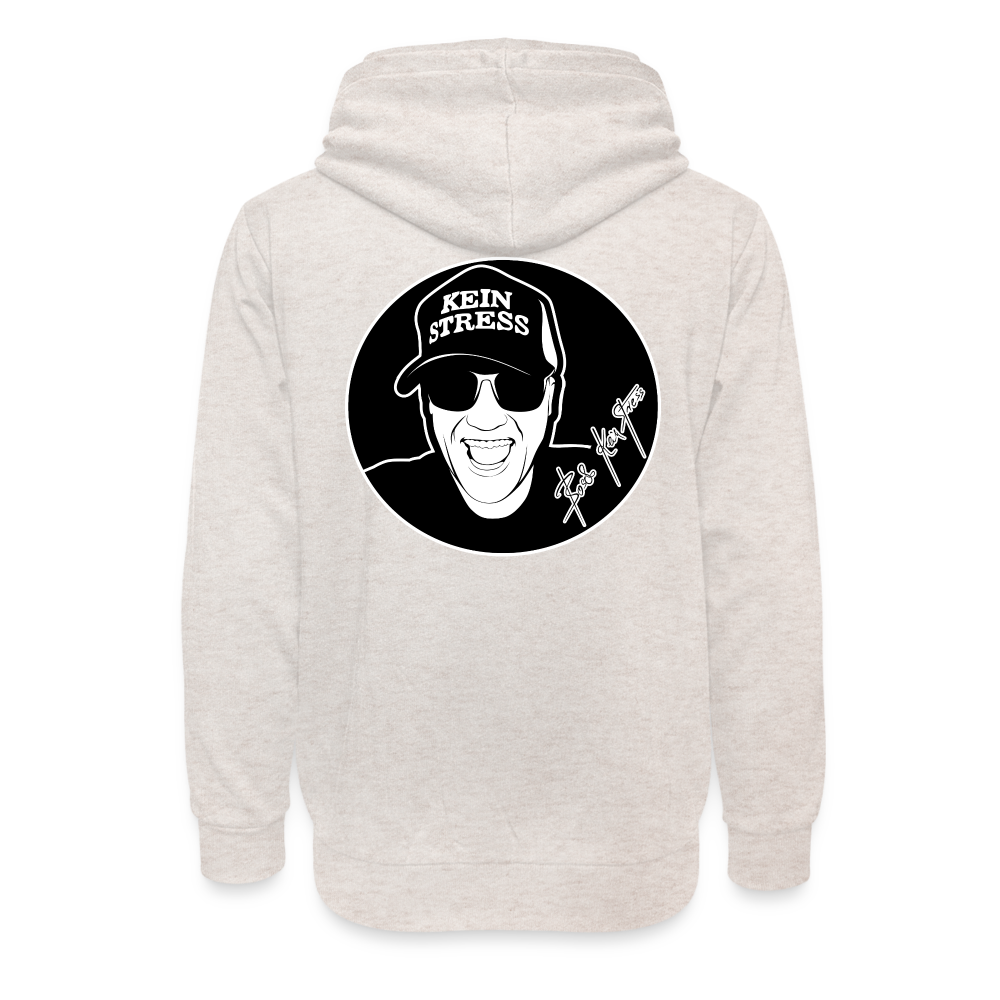 Boscho Kein Stress ® Unisex Schalkragen Hoodie - Beige meliert