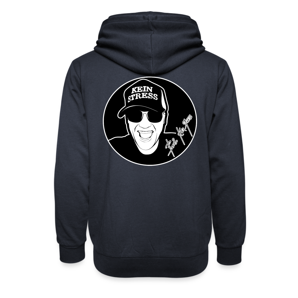 Boscho Kein Stress ® Unisex Schalkragen Hoodie - Navy
