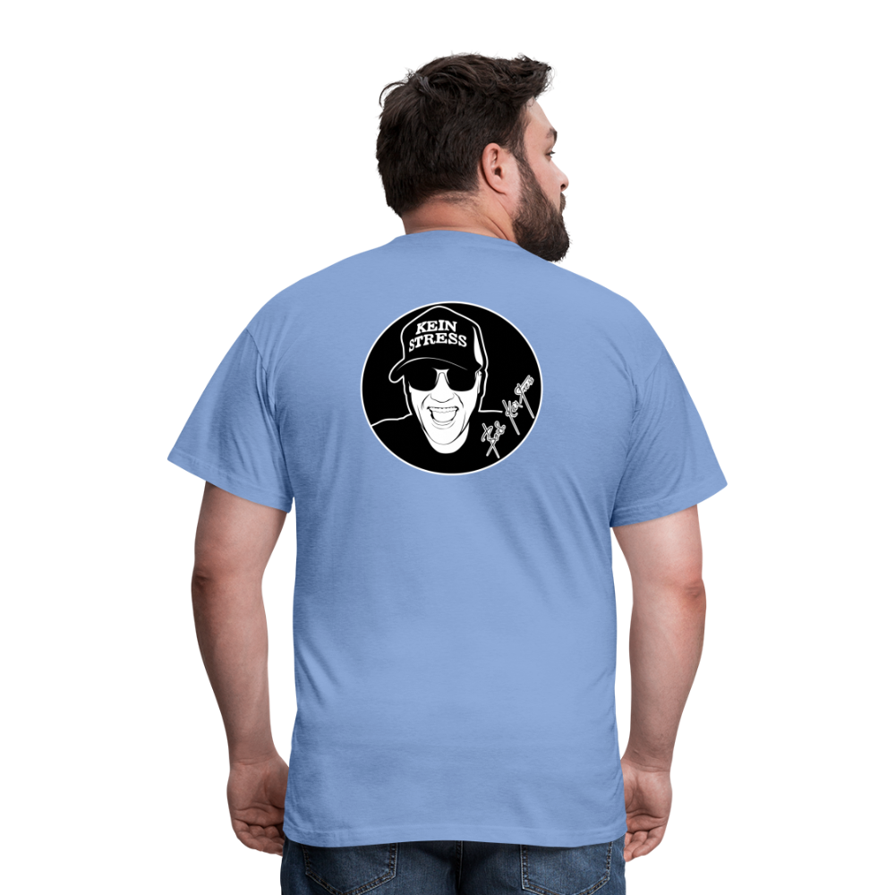 Boscho Kein Stress ® T-Shirt mit Logo auf Vorder - und Rückseite - carolina blue