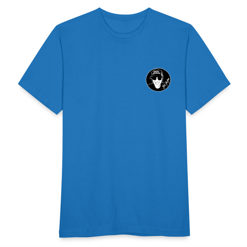 Boscho Kein Stress ® T-Shirt mit Logo auf Vorder - und Rückseite - Royalblau