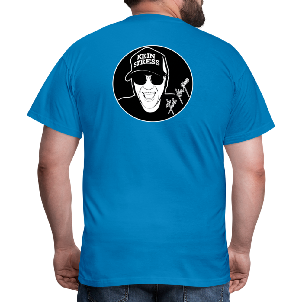 Boscho Kein Stress ® T-Shirt mit Logo auf Vorder - und Rückseite - Royalblau