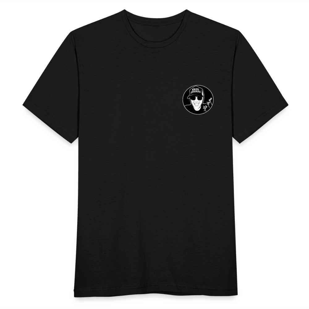 Boscho Kein Stress ® T-Shirt mit Logo auf Vorder - und Rückseite - Schwarz