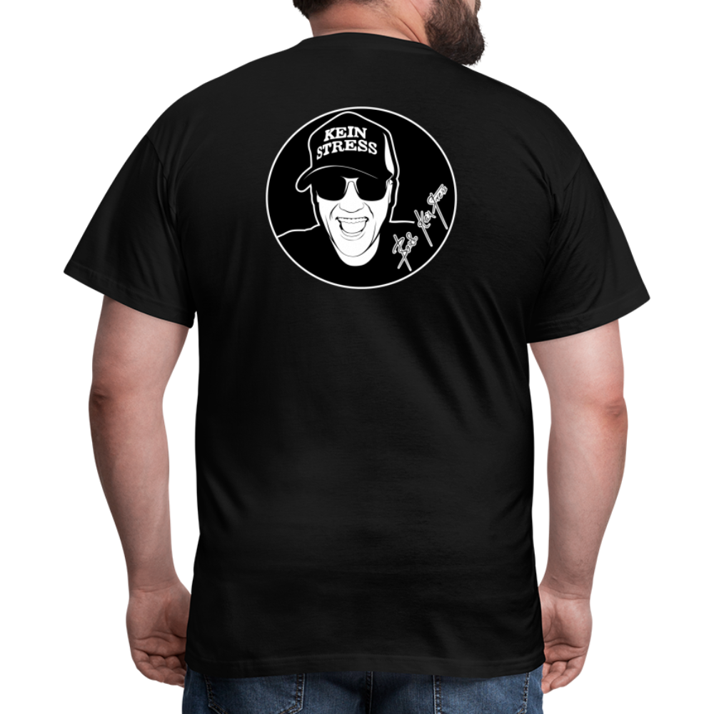 Boscho Kein Stress ® T-Shirt mit Logo auf Vorder - und Rückseite - Schwarz