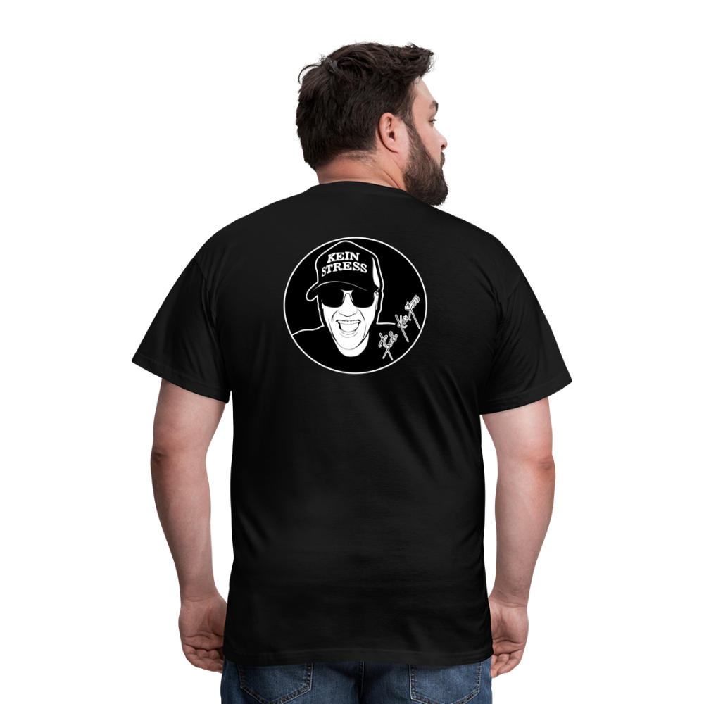Boscho Kein Stress ® T-Shirt mit Logo auf Vorder - und Rückseite - Schwarz