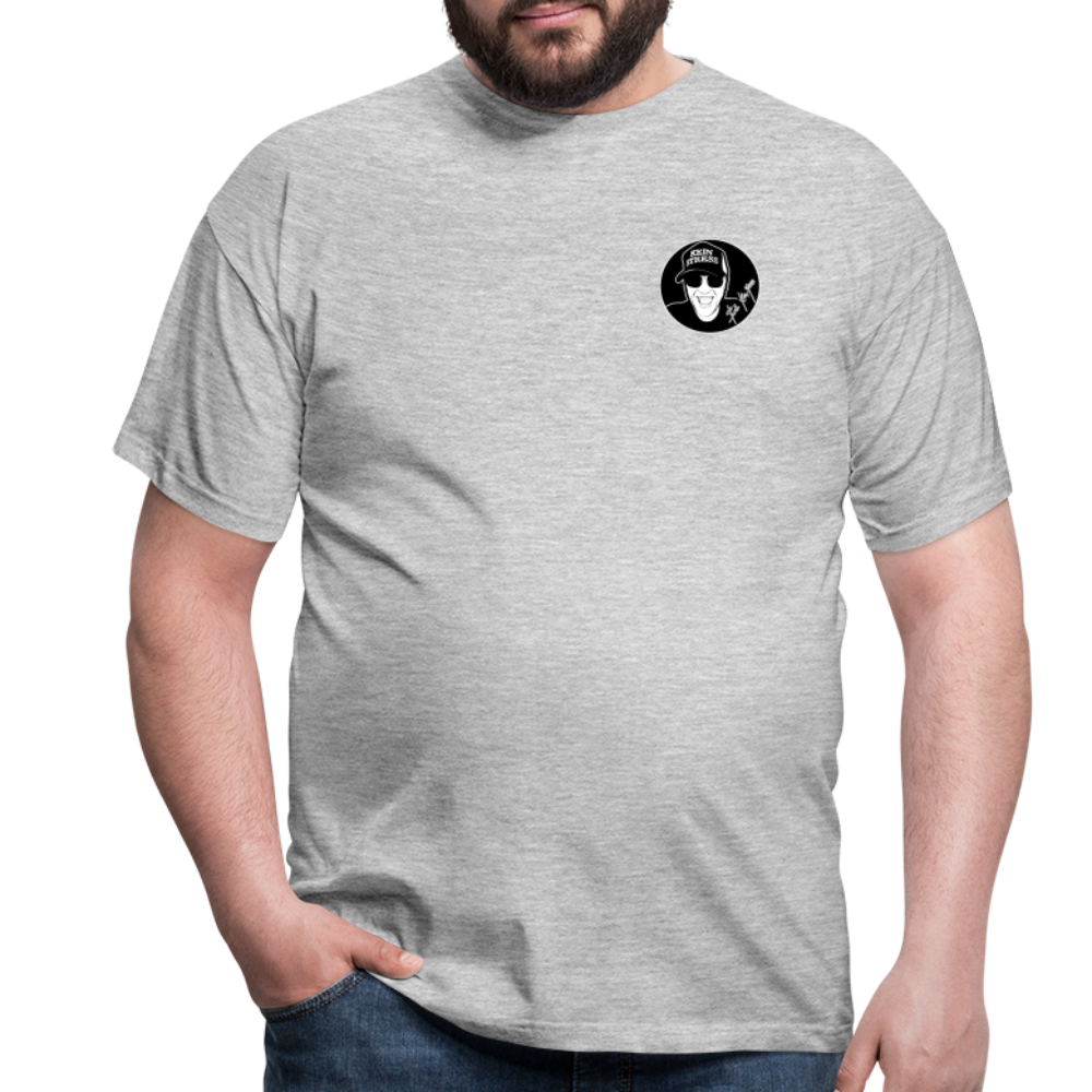 Boscho Kein Stress ® T-Shirt mit Logo auf Vorder - und Rückseite - Grau meliert