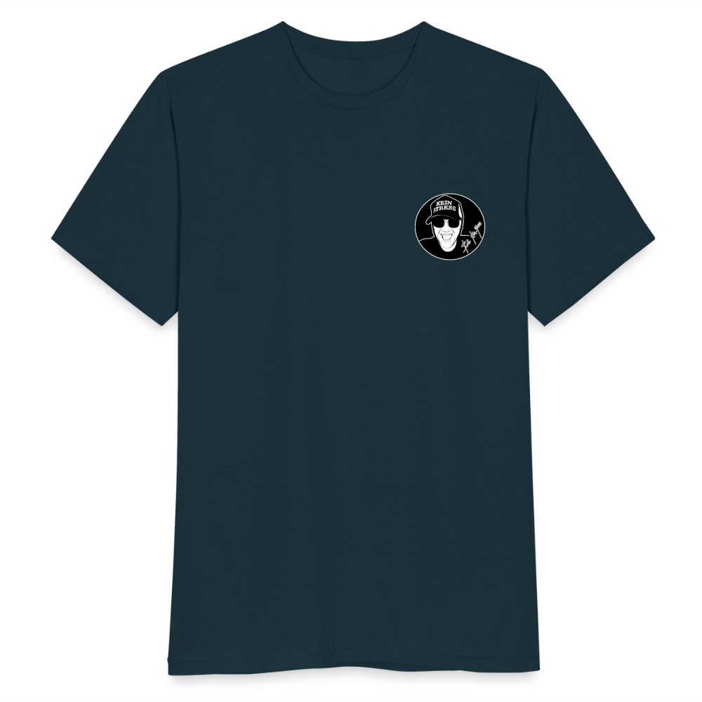 Boscho Kein Stress ® T-Shirt mit Logo auf Vorder - und Rückseite - Navy