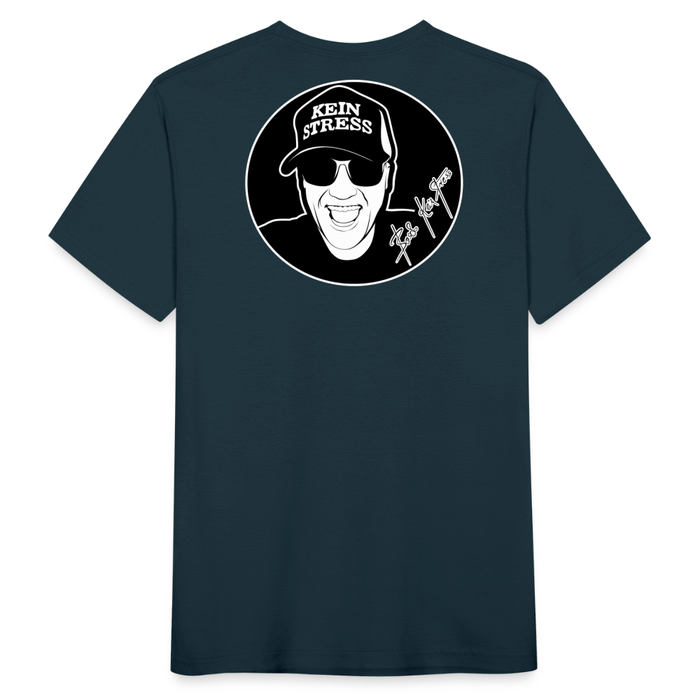 Boscho Kein Stress ® T-Shirt mit Logo auf Vorder - und Rückseite - Navy