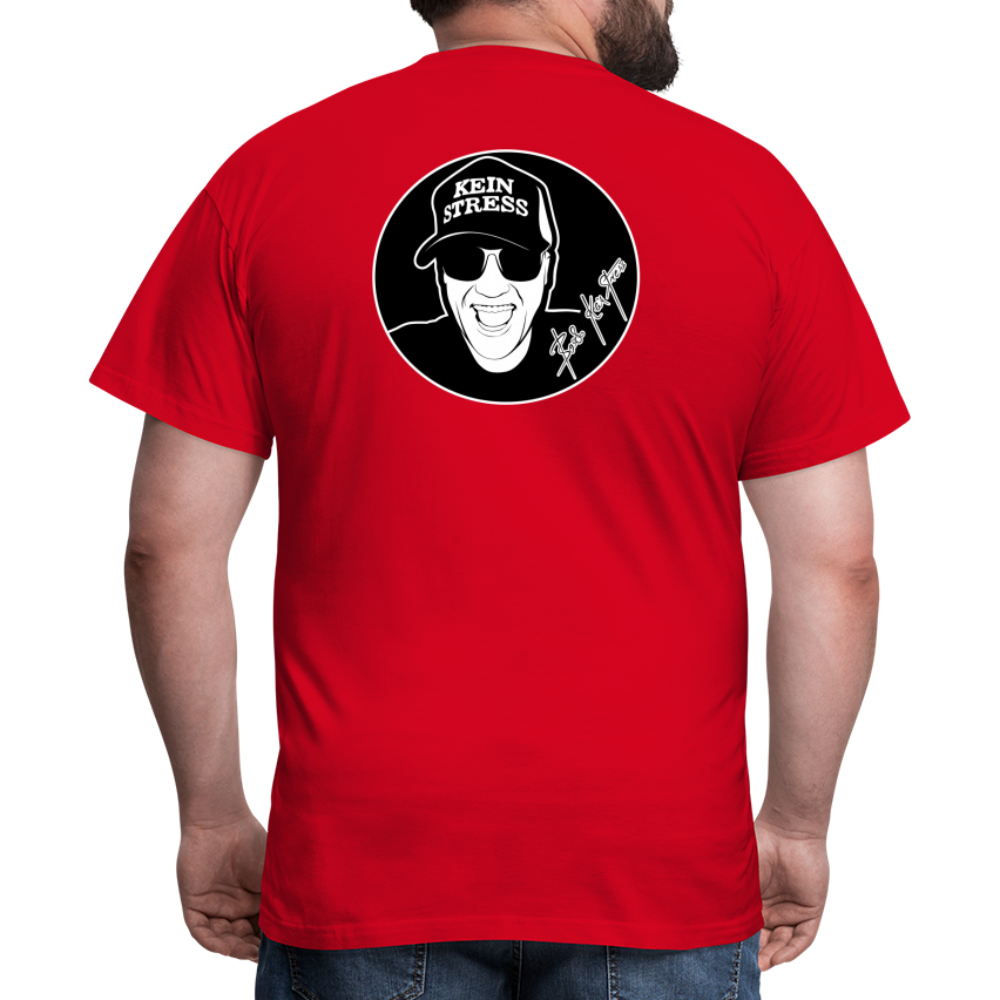 Boscho Kein Stress ® T-Shirt mit Logo auf Vorder - und Rückseite - Rot